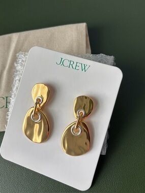 J. Crew Metallic Grommet Drop Earrings